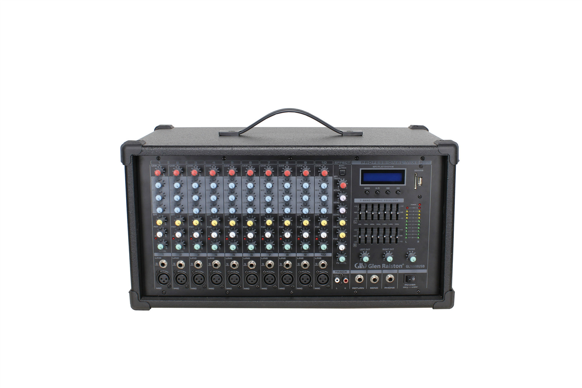 产地货源厂家直销便携箱式6路8路10路12路16路带功放调音台