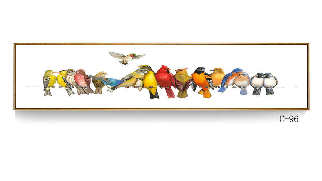 简约现代家居酒店有框装饰画卧室客厅装饰画床头画长条数字油画