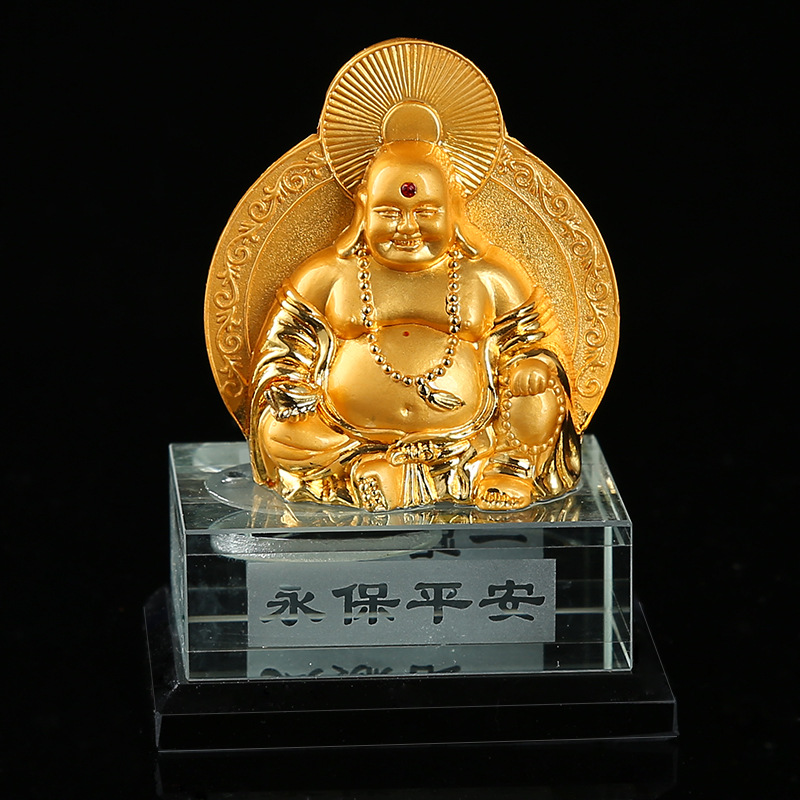 保平安车上香水座车饰车内饰品车载装饰汽车摆件观音弥勒佛像