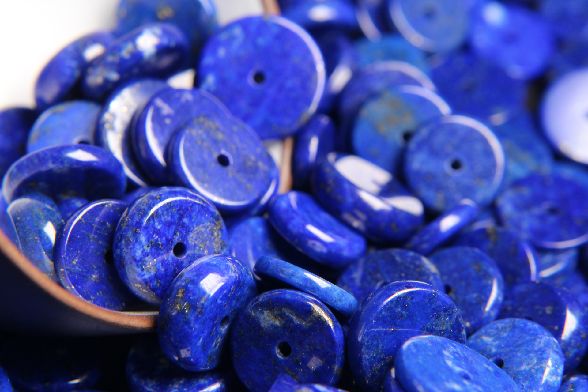 纯天然5a阿富汗帝王青金石隔片 算盘珠隔