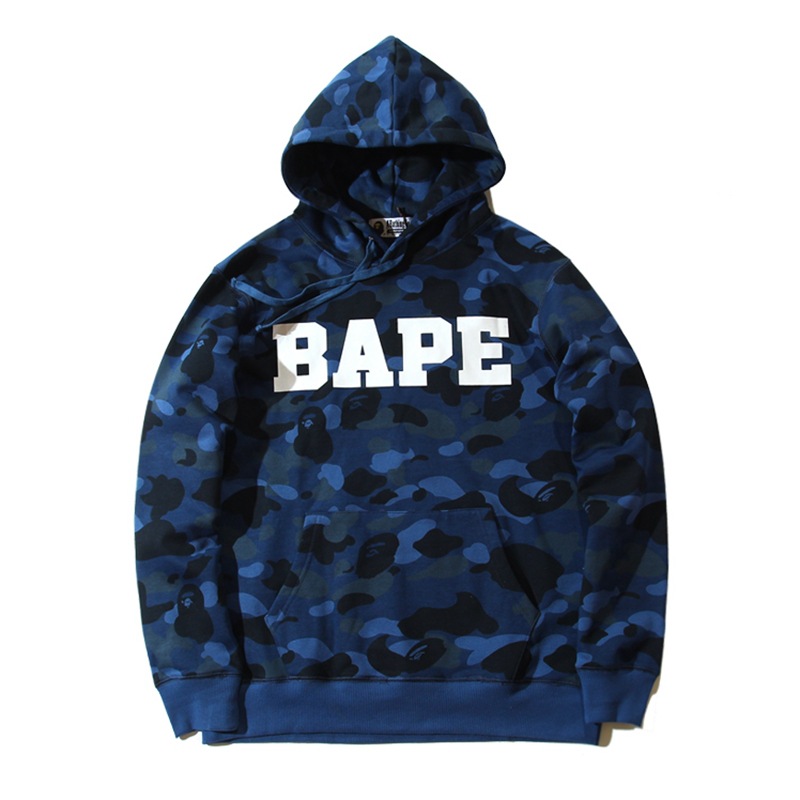 潮牌ape中国六周年纪念版 迷彩加绒连帽