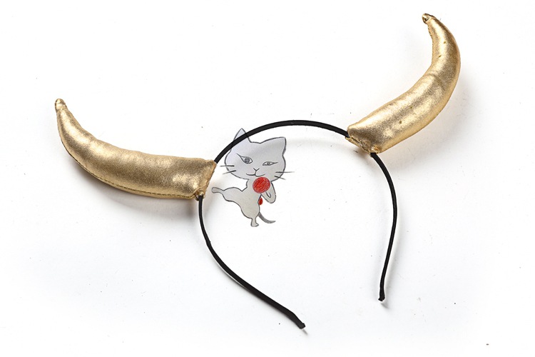 供应新款创意时尚牛角发箍 气质简约可爱布艺牛角发箍