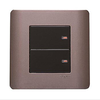 施耐德(schneider)开关插座面板 轻点 双联单控开关 e8432/1 sz