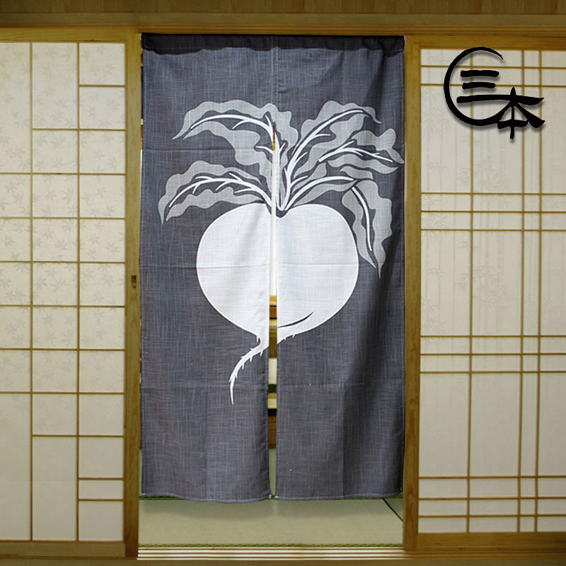 闲人免进樱花餐厅厨房门窗帘日式韩式料理店挂帘隔断布艺亚麻布帘