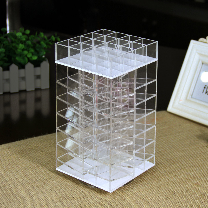 亚克力360度旋转唇膏口红收纳盒架化妆品-有机玻璃制品