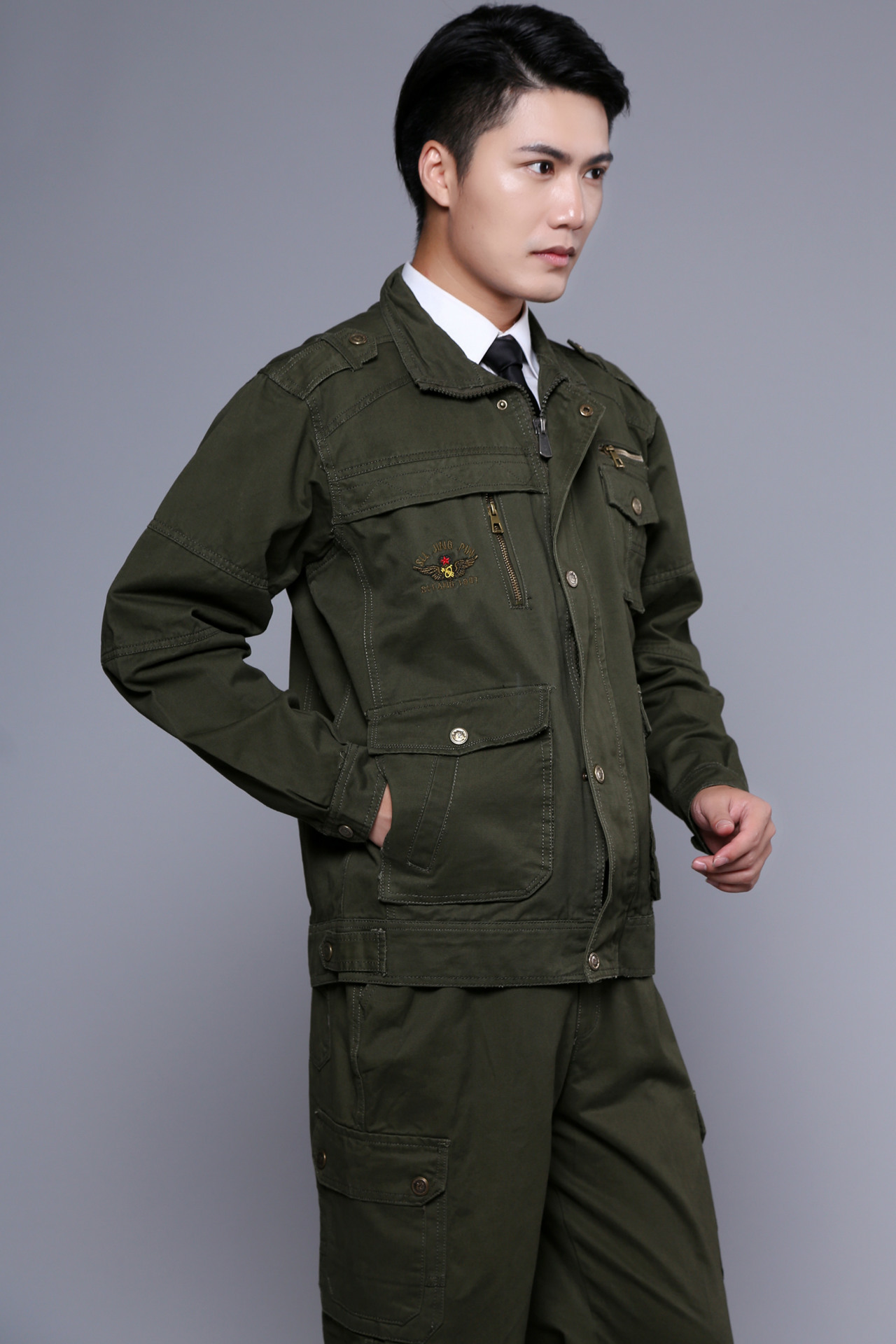 春秋军迷迷彩服特种兵作训服101空降师户外夹克套装男军迷套.