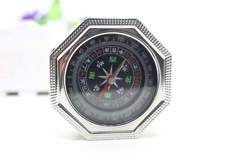 八角指南针 金属风水测方位罗盘 登山 野营旅游户外生活用品