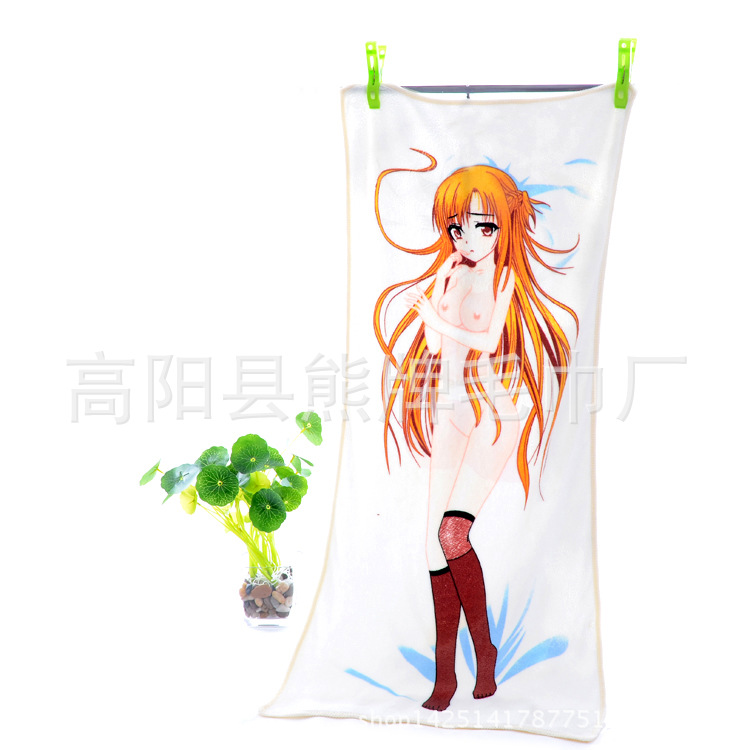 日本魔术遇水脱衣服超细纤维毛巾 遇温水脱衣服感温变色创意毛巾