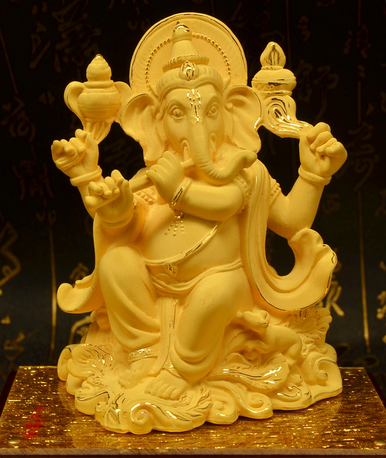 绒沙金工艺品象鼻神 东南亚密宗特色佛像 家居摆设品佛教用品