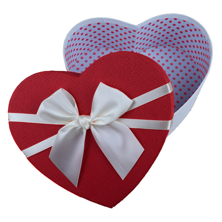 精美特种纸爱心礼品盒三件套 心型礼盒包装 可爱心形礼物盒 现货-纸盒