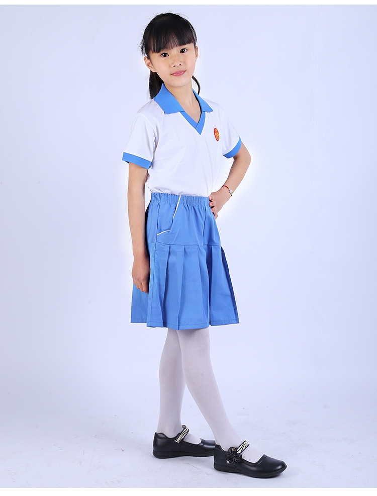 2016夏季新款童装中小学生运动校服t恤百褶裙套装女学生套.