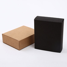 厂家现货牛皮纸抽屉包装盒折叠盒内裤盒黑卡纸盒通用定制