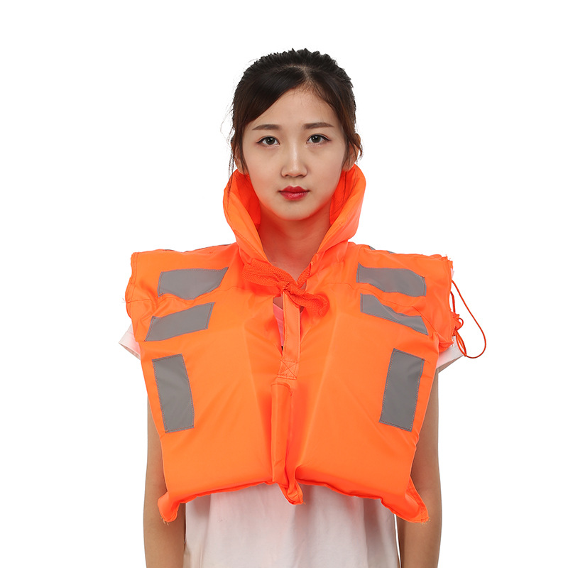 出口款泡沫救生衣 方块橙色救生衣 套头式 水上救生消防队员装备