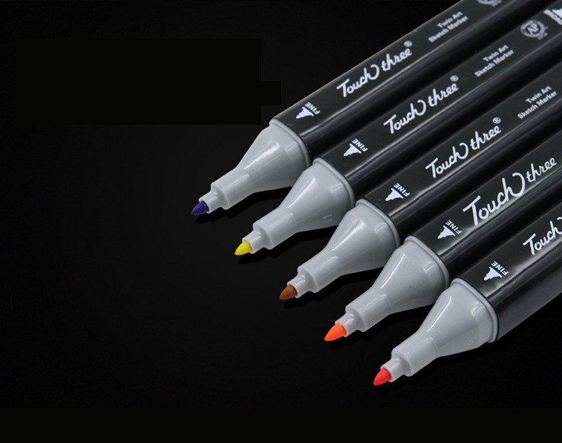 马克笔touch three三代酒精油性双头30色40色手工绘图套装