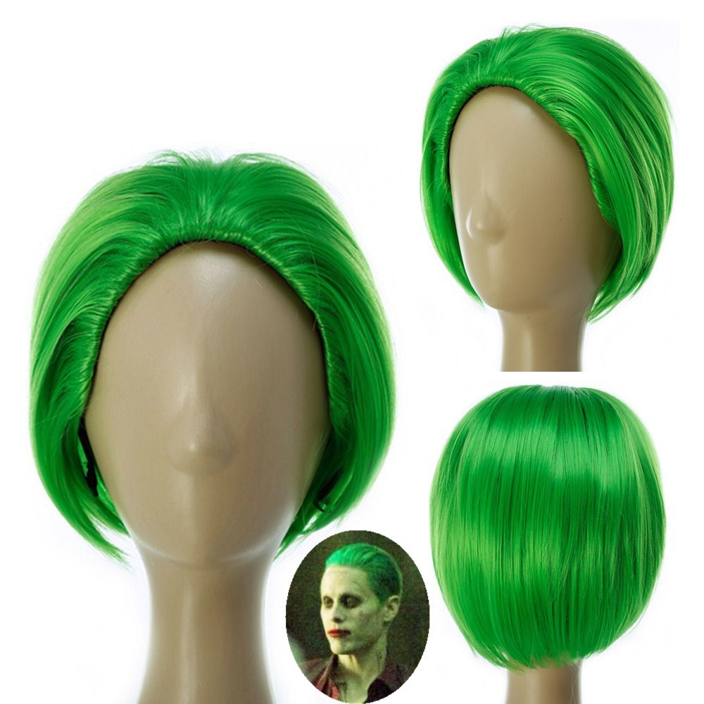 自杀小队蝙蝠侠小丑joker cosplay假发杰瑞德 莱托 绿色假发现货