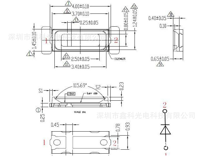 2w4014暖白光灯珠 高功率4014暖白贴片 4014中功率高亮度