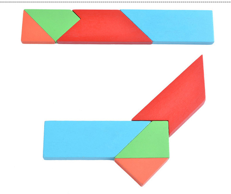 铁盒装134题木制七巧板t字之谜大号拼图智力拼版益智儿童玩具