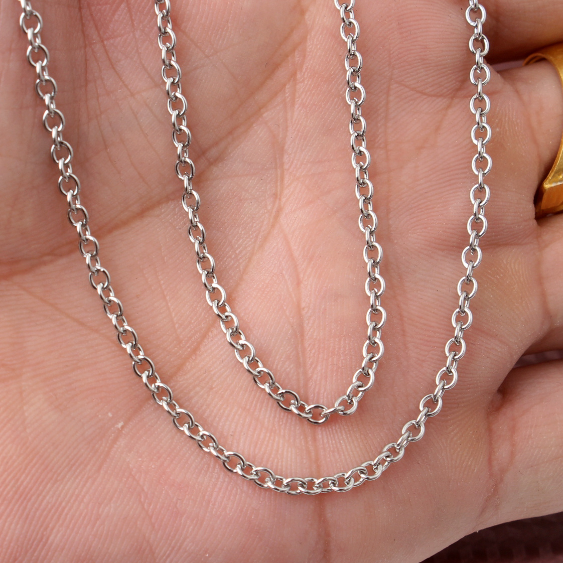 厂家供应不锈钢项链批角0字链裸链钛钢单链韩国时尚流行首饰