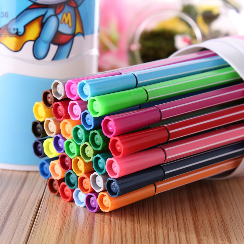 36色筒装儿童绘画可水洗无毒彩笔套装涂鸦纤细苗条型幼儿绘画用品