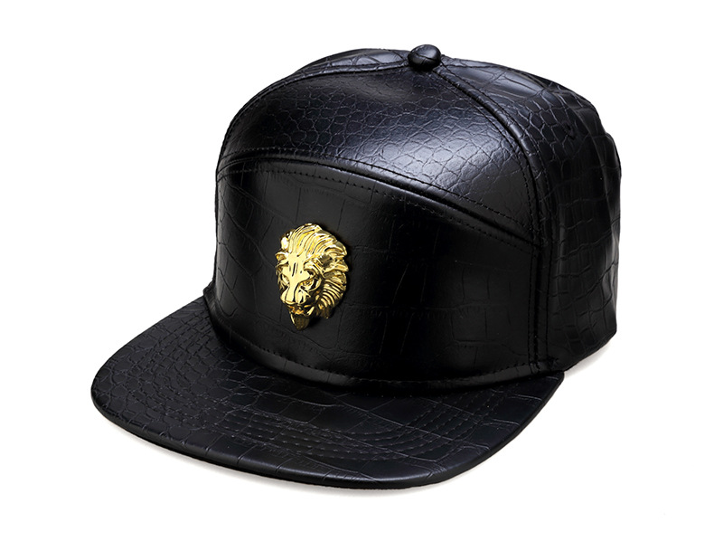 新款原创潮牌狮子头优质皮带扣鳄鱼纹皮帽平沿帽 hiphip嘻哈帽子