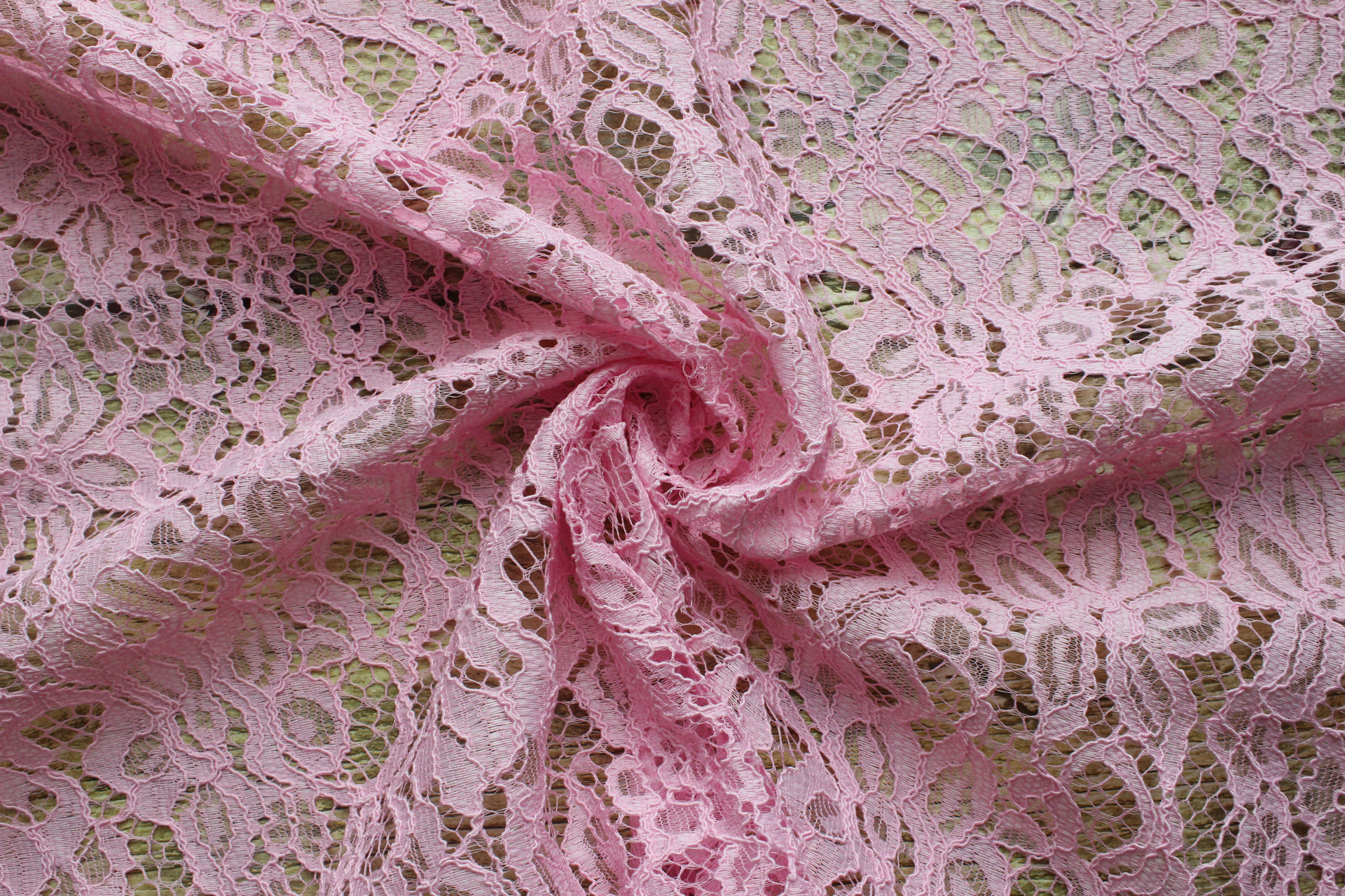 厂家直销 现货批发 粉红色栀子花股线蕾丝波浪边布料 服装面料