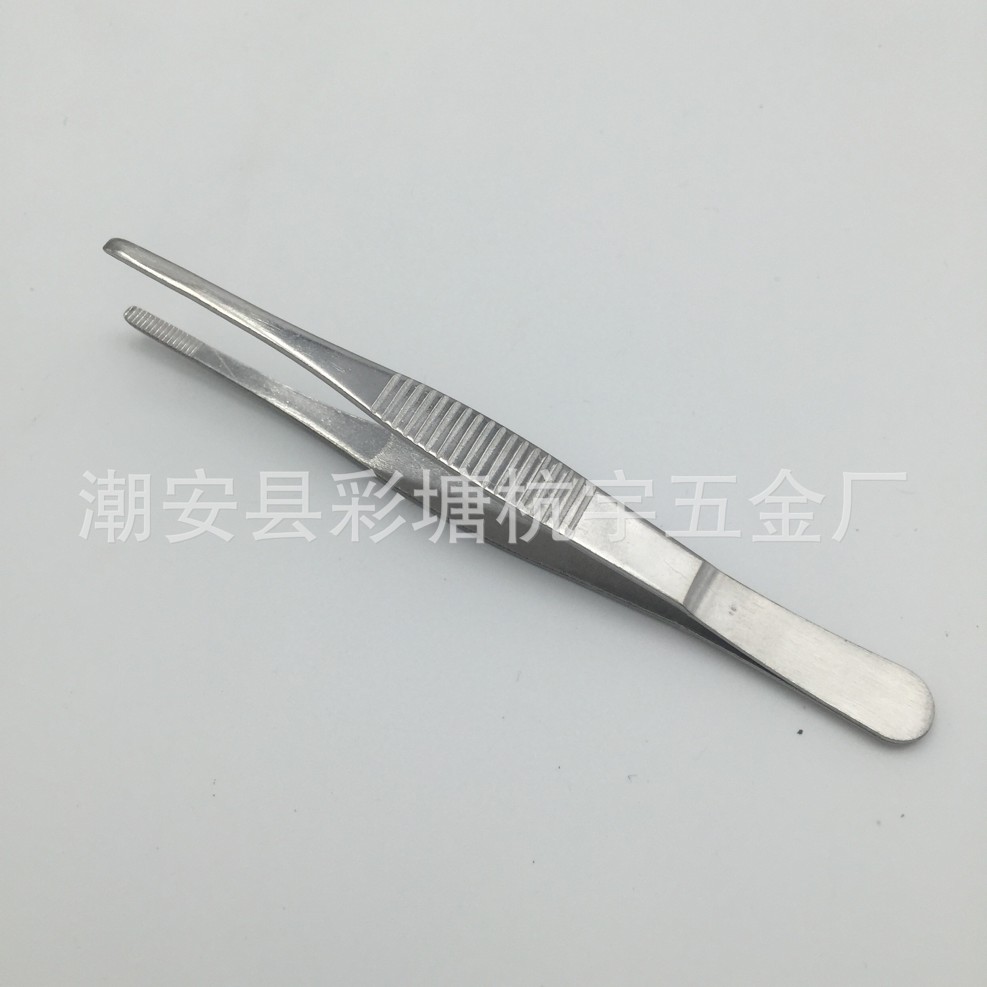 不锈钢敷料镊医用镊子辅料镊实验室圆头镊子夹持钳解剖镊阔头直镊