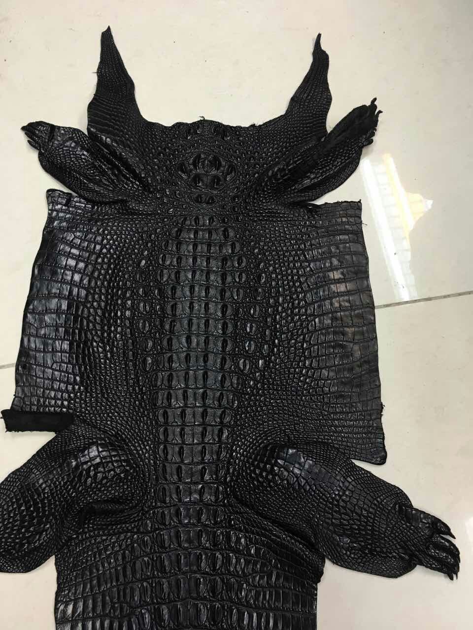 优质a级暹罗鳄鱼皮料 整张暹罗鳄鳄鱼皮高