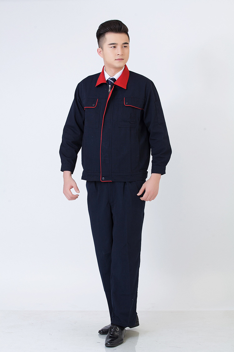 厂家批发涤棉劳保服长袖工作服 工厂定做批发车间汽修工程服套装