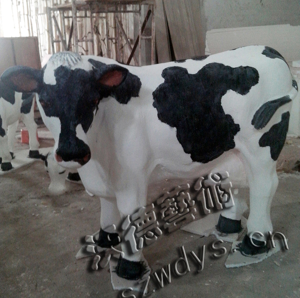 订做销售泡沫雕塑 仿真奶牛 各式优质精美动物雕塑