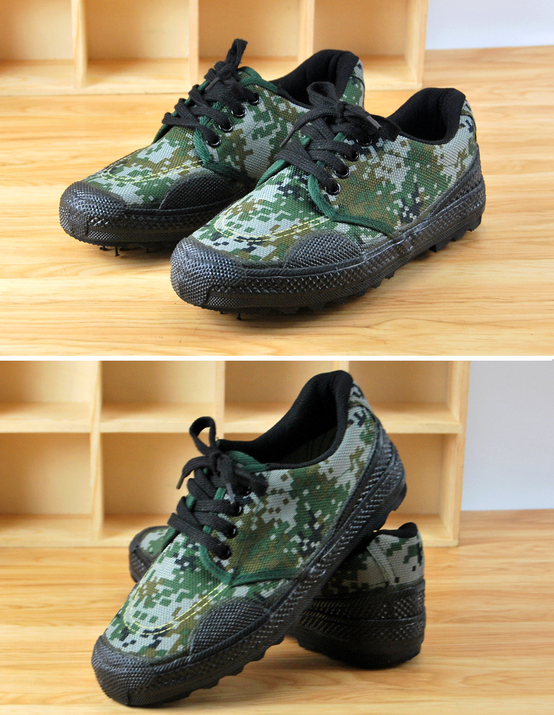 3566低帮迷彩解放鞋男防滑耐磨帆布劳保军训鞋胶鞋舒适工作鞋批发