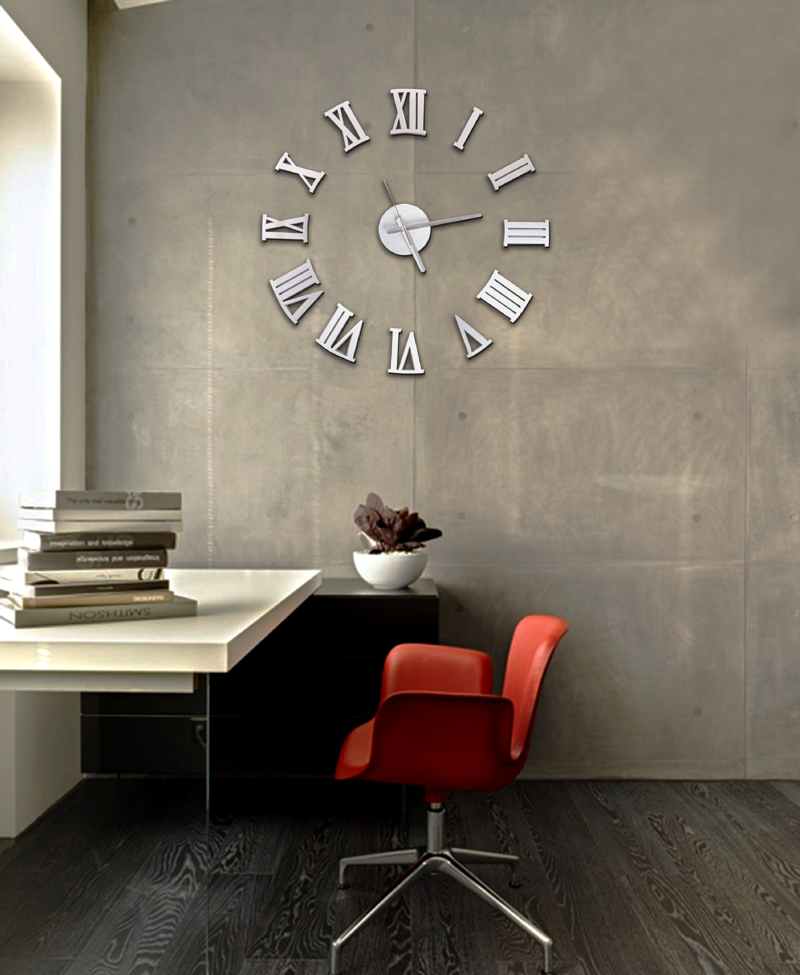 创意罗马钟表 diy墙贴挂钟 时尚个性挂表 墙壁装饰品静音石英钟