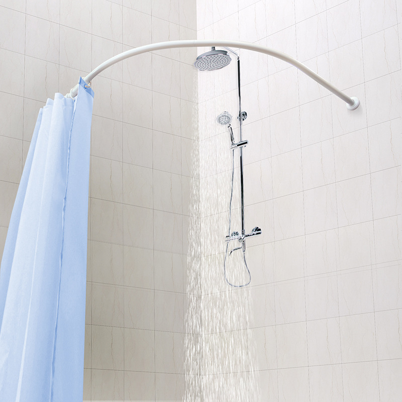 北京京彩 u型浴帘杆 铝合金钢琴烤漆 l型 弧形 组合多个型号可选