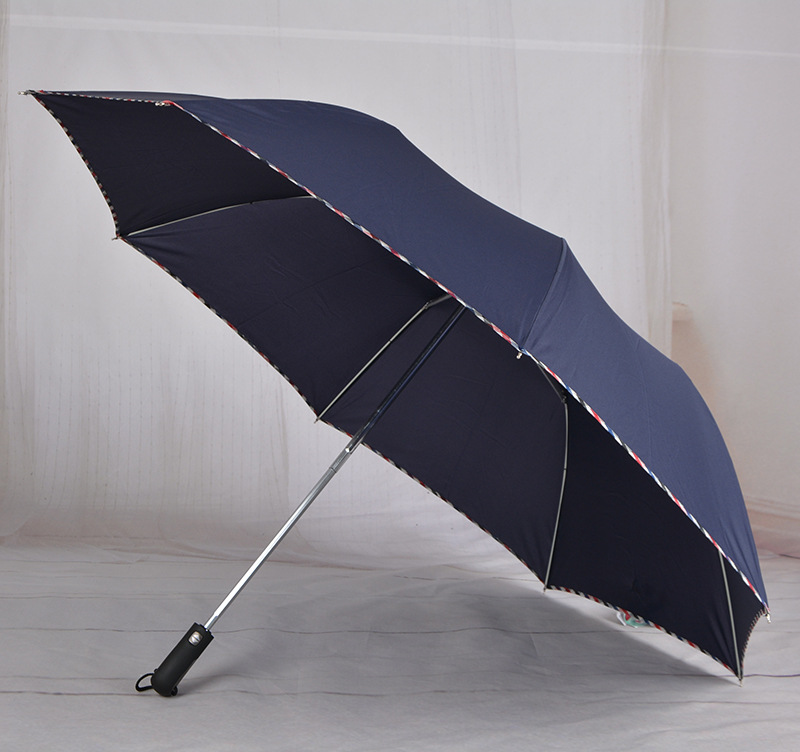 天堂红旗蓝色小花田园加厚雨伞自动折叠大雨伞折叠雨