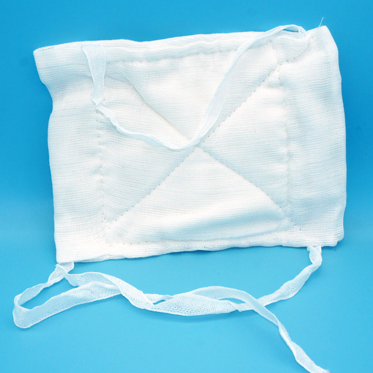 天虹系带口罩全棉16层脱脂棉纯棉纱布劳保口罩水洗厂家直销批发