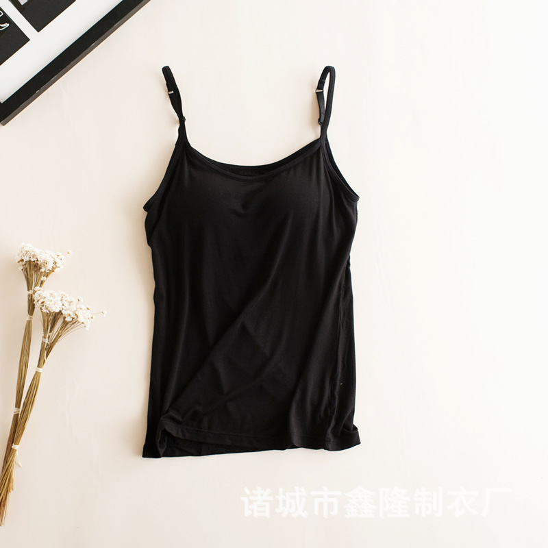 Modal Women's Wireless Bra-t One Padded Strap Vest Bottoming Shirt Factory Wholesale Upgraded Version