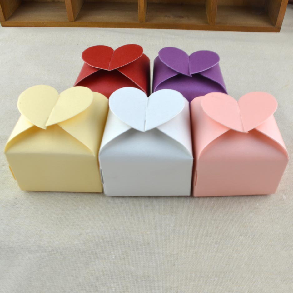 喜糖包装盒 欧式珠光心形纸盒创意婚礼回礼袋创意喜糖盒
