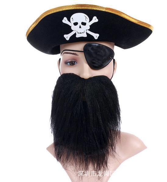 万圣节用品派对舞会用品海盗帽子海盗眼罩海盗胡子海盗套装
