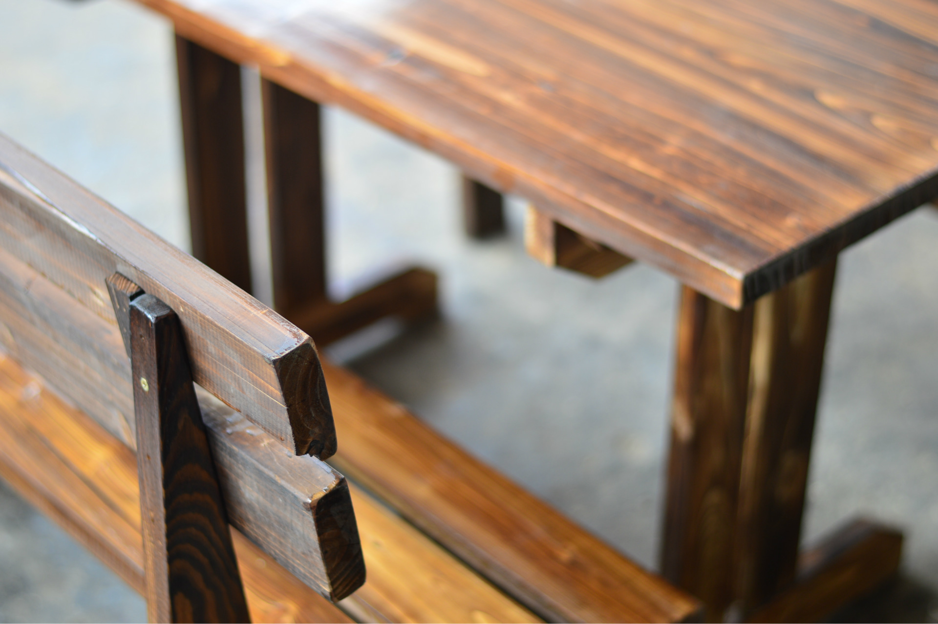 厂家直销实木 条形长椅长桌套装 实木条形长椅 实木长桌 定制批发