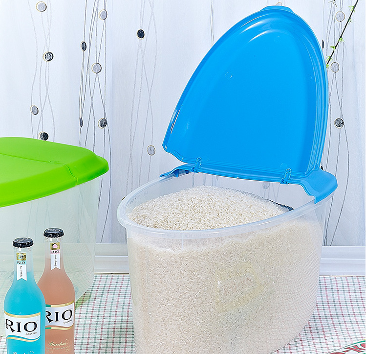 茶花米桶25斤装 厨房防蛀储米桶 透明面粉桶2306米桶