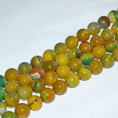 天然西瓜金丝玛瑙散珠 diy手工半成品饰品串珠配件 金丝玛瑙圆珠