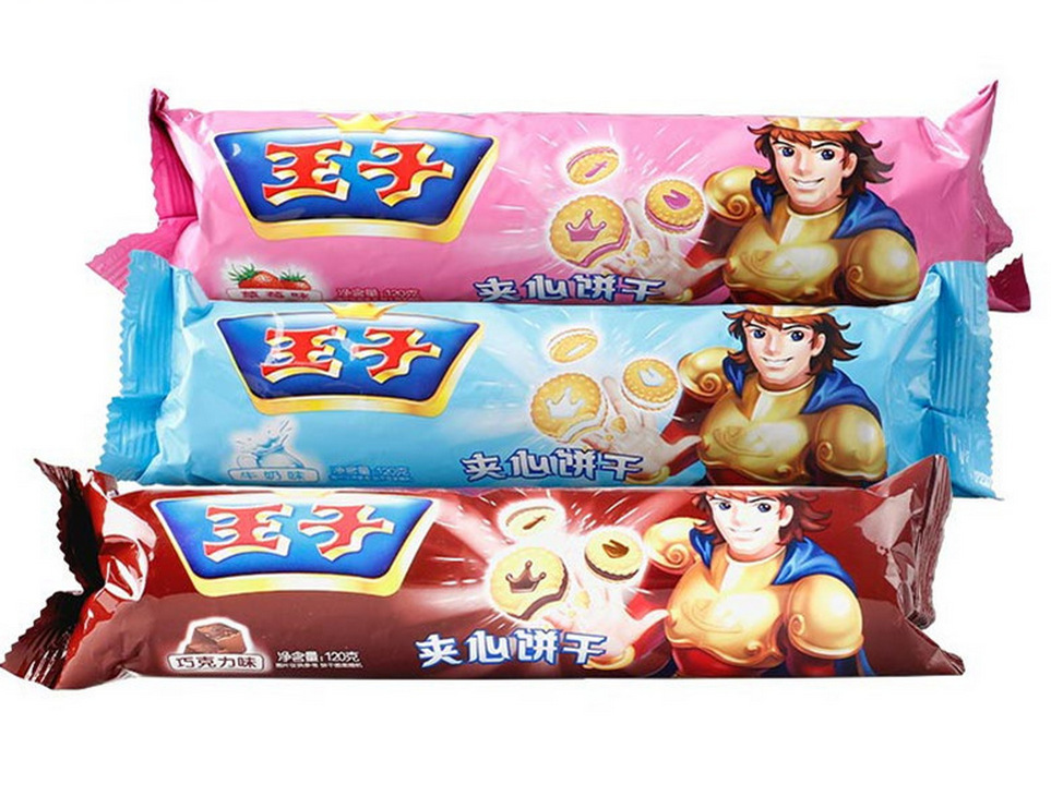 亿滋 王子夹心饼干 草莓味/牛奶味 一包120克g