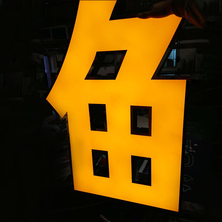 亚克力无边发光字铝边发光字迷你字发光字树脂字平面发光字logo墙