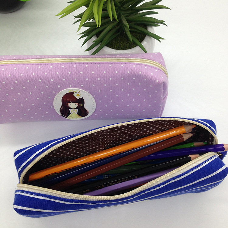韩国文具甜甜姑娘精品方形笔袋批发 创意精品文具袋化妆包收纳包