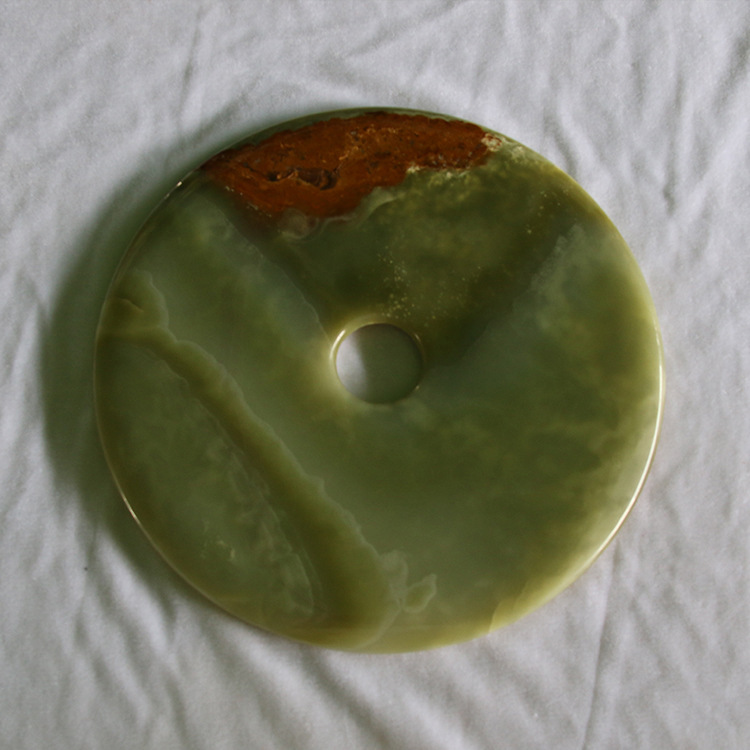 高档天然阿富汗青玉平安扣摆件玉器工艺品和氏璧摆饰精美礼品供应