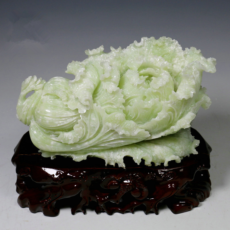 玉器工艺品天然岫岩玉白菜摆件玉白菜聚财玉石摆件送礼佳品-阿里巴巴