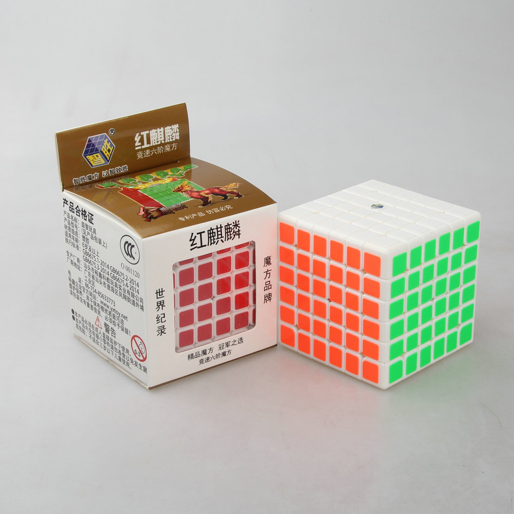 【智胜 红麒麟六阶魔方 白色】6x6 66mm 6阶黑底魔方 速拧新品