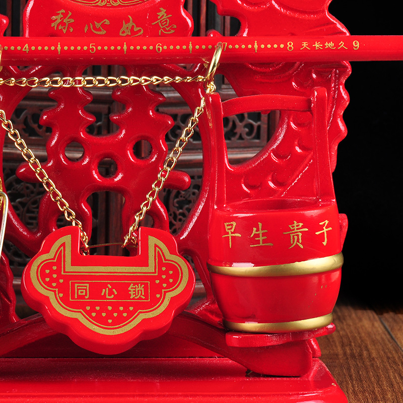 小号子孙桶木质同心锁子孙桶称心如意 新娘陪嫁结婚婚庆用品批发