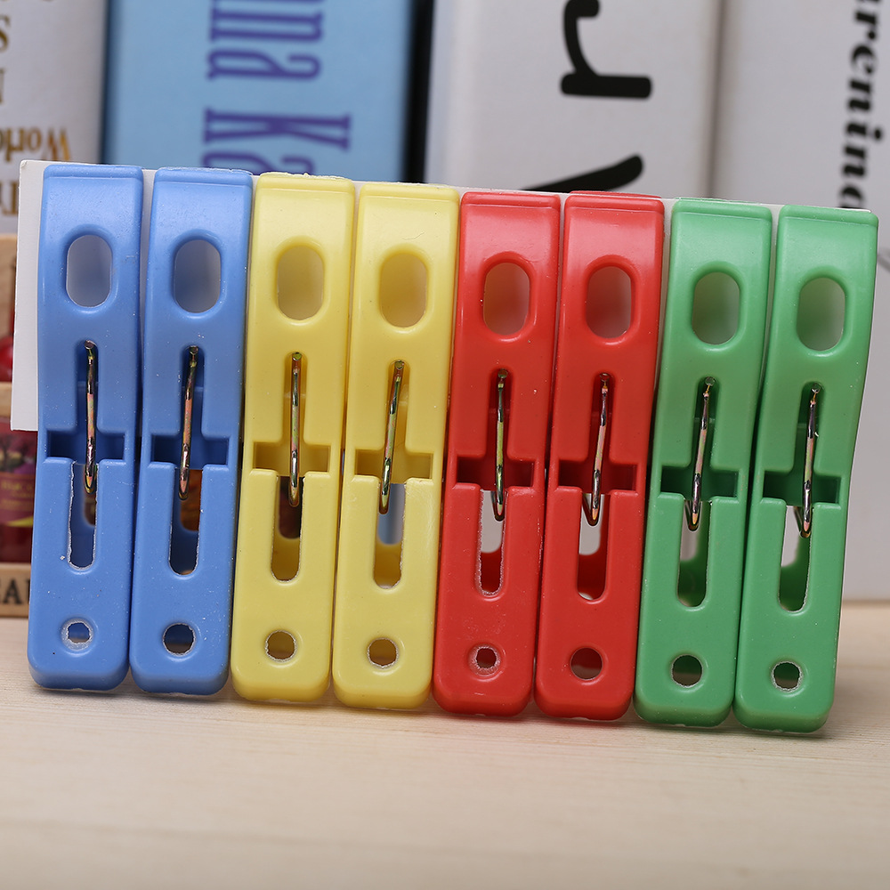 8个胶夹 弯头塑料被夹 小胶夹 晾衣夹 一元百货厂家直销