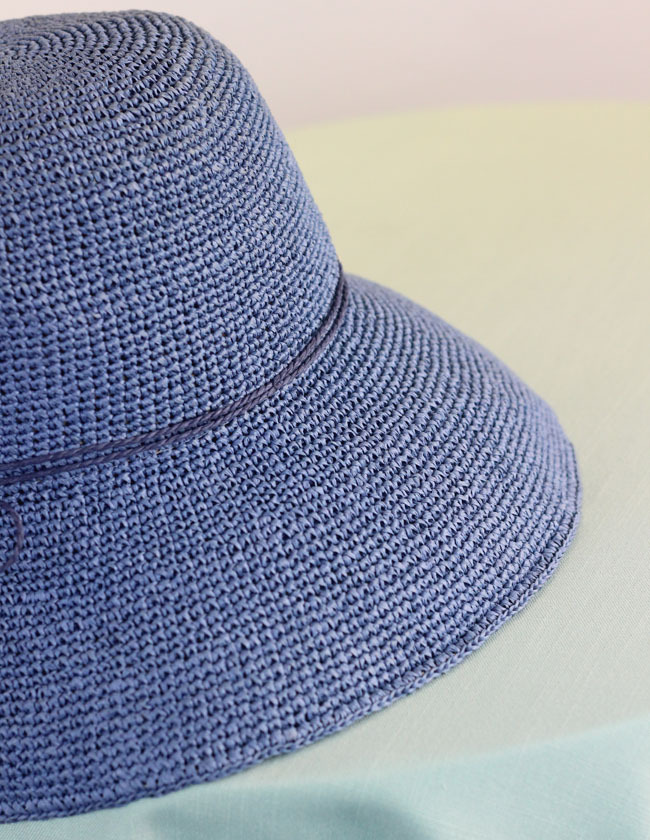 手工编织拉拉草渔夫帽女士夏天可折叠遮阳帽防晒草帽出游夏季帽子