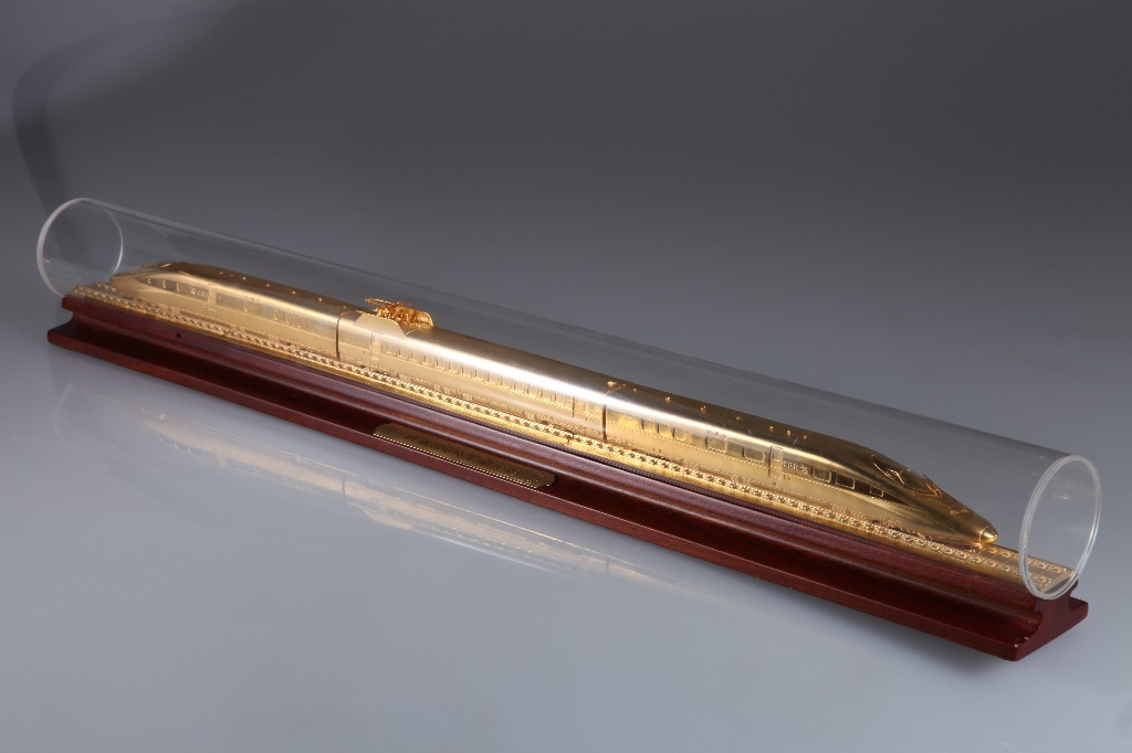 源头厂家直销 铜镀金中国高铁模型 企业定制 贵金属礼品定制批发